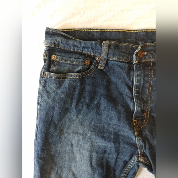 💚 LEVIS 504 Regular Fit Dark Wash Jeans Size 34/30 - Picture 3 of 6